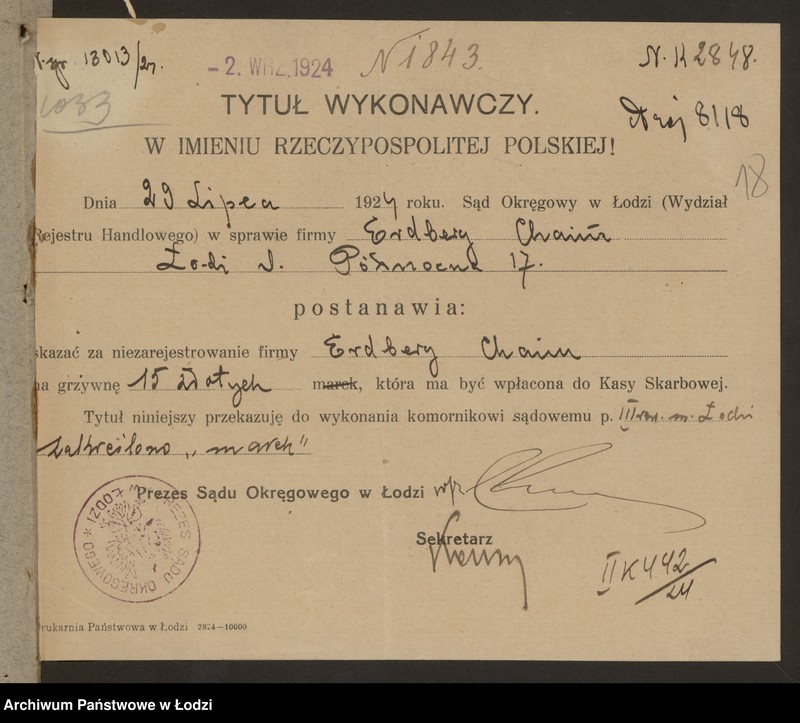 Obraz 20 z jednostki "Chaim Erdberg- sprzedaż węgla i drzewa"