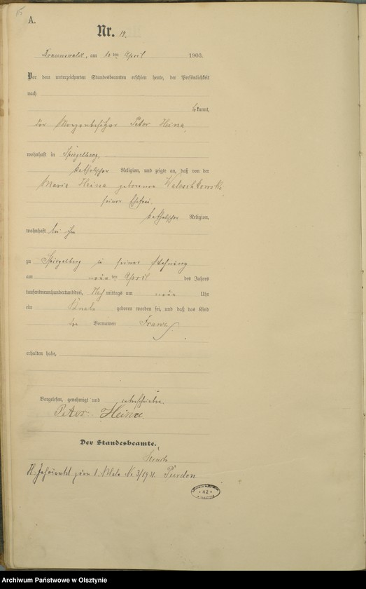 image.from.unit.number "Geburts-Haupt-Register Nr 1 - 71"