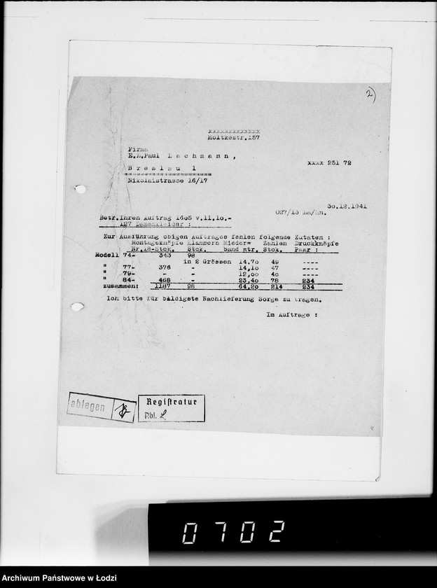 Obraz 7 z jednostki "[Korespondencja z urzędami, instytucjami i firmami] Lit.Lo-Lod."