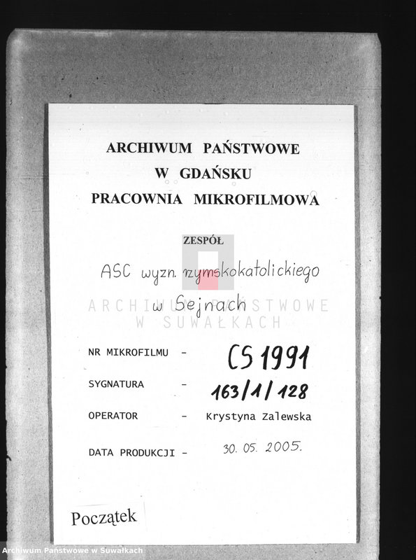 image.from.unit.number "[Księga akt urodzeń, małżeństw i zgonów wyznania rzymskokatolickiego parafii w Sejnach]"