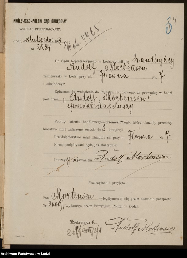 Obraz 6 z jednostki "Rudolf Mortensen- sprzedaż kapeluszy"