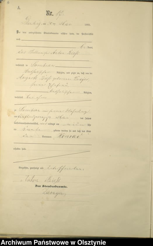 Obraz 18 z jednostki "Geburts-Haupt-Register Nr 1 - 41"
