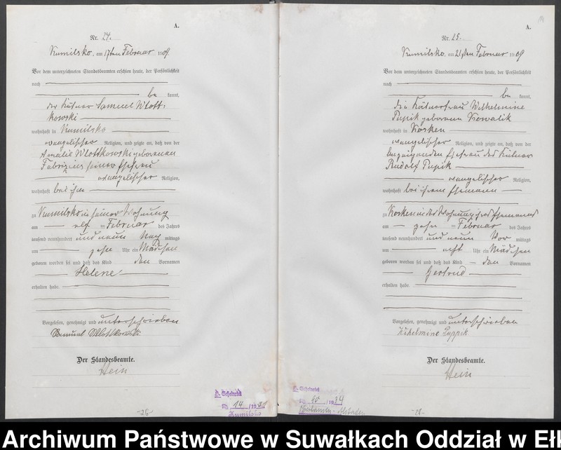 image.from.unit.number "[Geburts-Haupt-Register des Königlichen Preussischen Standes-Amtes Kumilsko Kreis Johannisburg]"