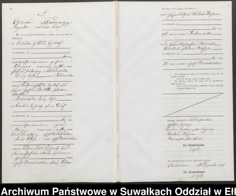 image.from.unit.number "Heiraths-Neben-Register des Preussischen Standes-Amtes Orlowen Kreis Loetzen"