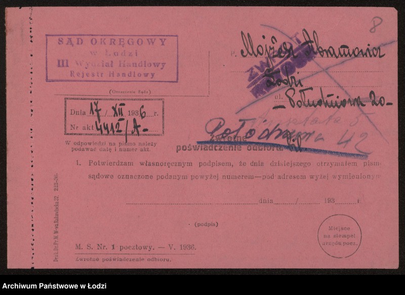 Obraz 10 z jednostki "Mojżesz Abramowicz- sprzedaż mebli"