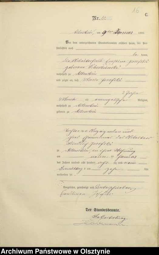 image.from.unit.number "Sterbe-Haupt-Register Tom I,Nr 1 - 302"
