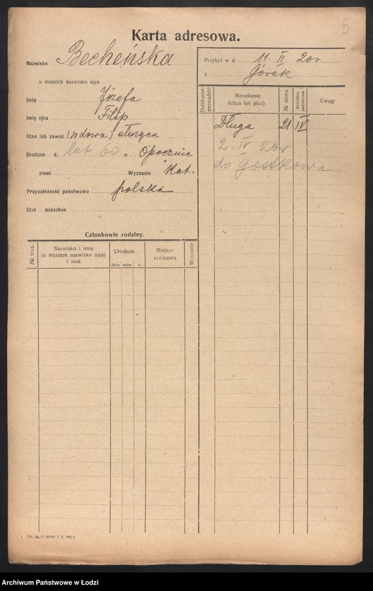 Obraz 7 z jednostki "[Spis ludności Łodzi] Bochenkiewicz - Bogdanow"