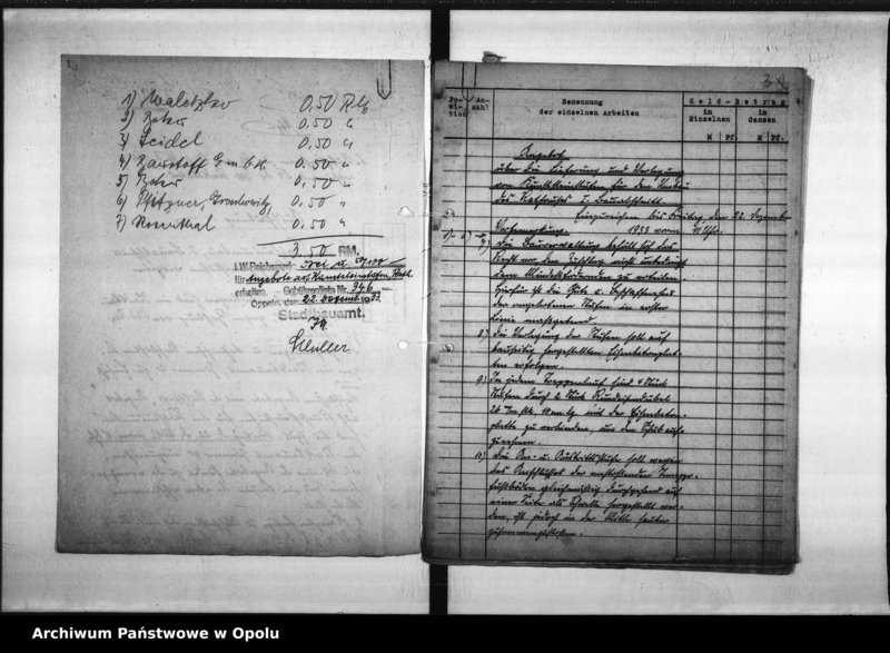 Obraz 7 z jednostki "Kunststeinstufen Erweiterungsbau des Rathauses B[an]d VIII"