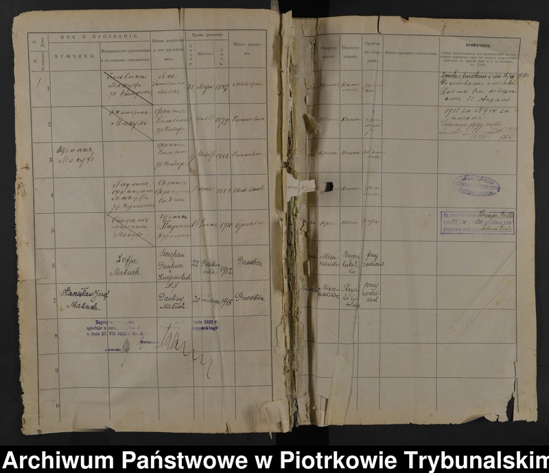 image.from.unit.number "Księga ludnosci stałej m[iasta] Przedborza Tom VII. d[omy] 1 - 26 W[idoma]"