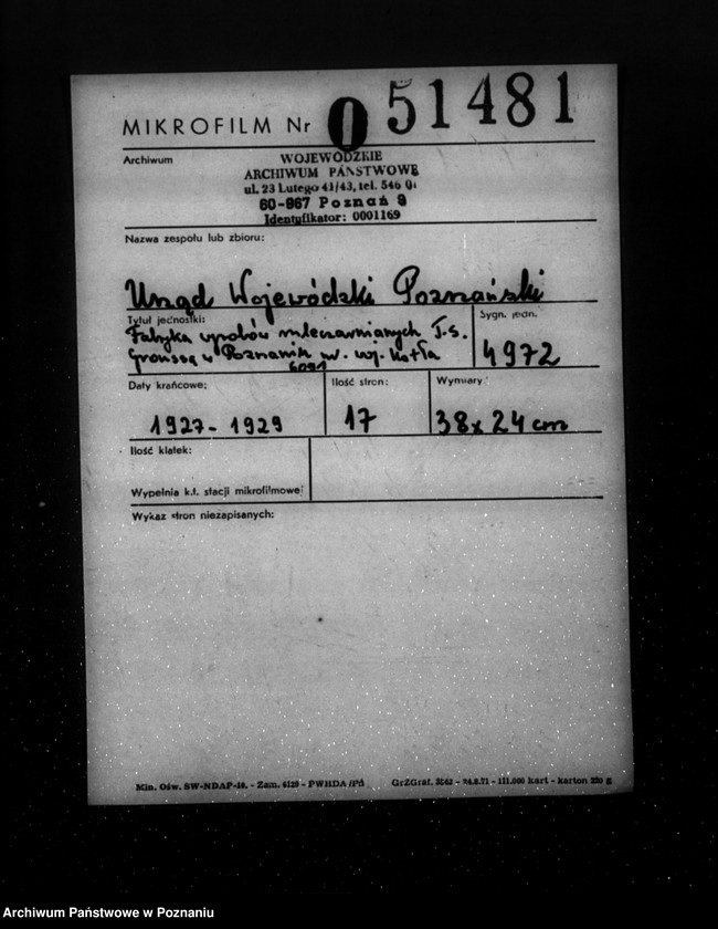 Obraz 2 z jednostki "Fabryka wyrobów mleczarnianych T.S. Groussa w Poznaniu nr woj. 6091"