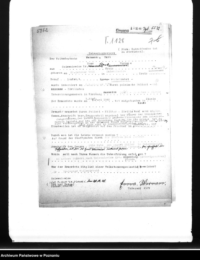 Obraz 11 z jednostki "Wykazy miejscowych Niemców, którzy zginęli w 1939 roku w różnych powiatach"