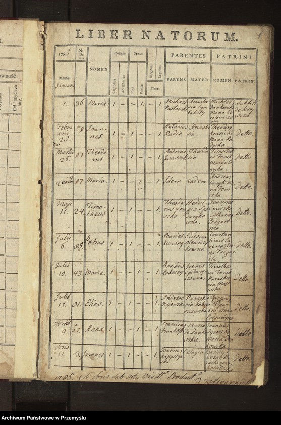 Obraz z jednostki "[Księga urodzeń - wieś Krzywcza]"