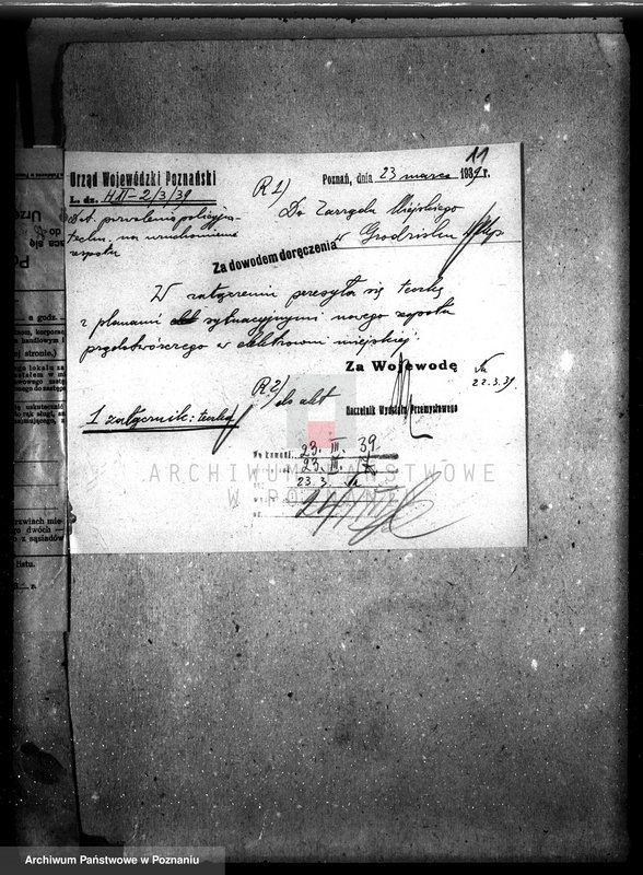 Obraz 13 z jednostki "Pozwolenie policyjno-techniczne na budowę zespołu ssąco-gaz. 125 KM z prądnicą prądu stał. 2 x 115 wolt w elektrowni miejskiej Grodzisk Wlkp., pow. nowotomyski"