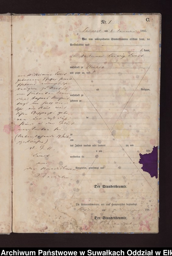 image.from.unit.number "Sterbe-Neben-Register des Preussischen Standes-Amtes Neuhoff Kreis Loetzen"