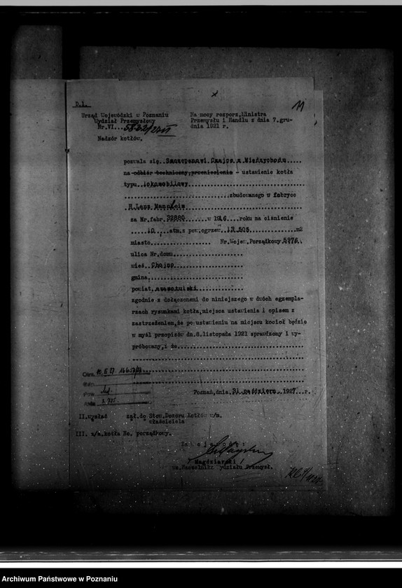 Obraz 15 z jednostki "Tartak parowy R. Nitsche w Boruji Starej powiat wolsztyński nr woj. kotła 5976"