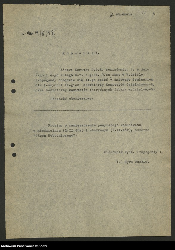 Obraz 19 z jednostki "Komunikaty w sprawie szkolenia międzypartyjnego"