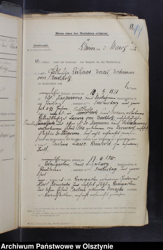 image.from.unit.number "Beläge zum Heiraths-Register"
