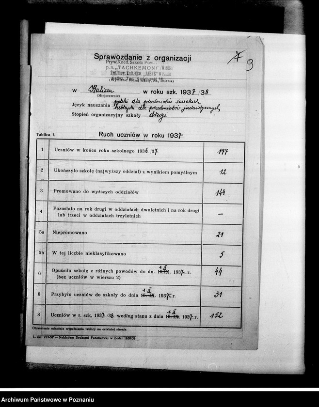 Obraz 13 z jednostki "Prywatna Szkoła Powszechna z polskim i hebrajskim językiem nauczania "Tachkemoni" w Kaliszu"