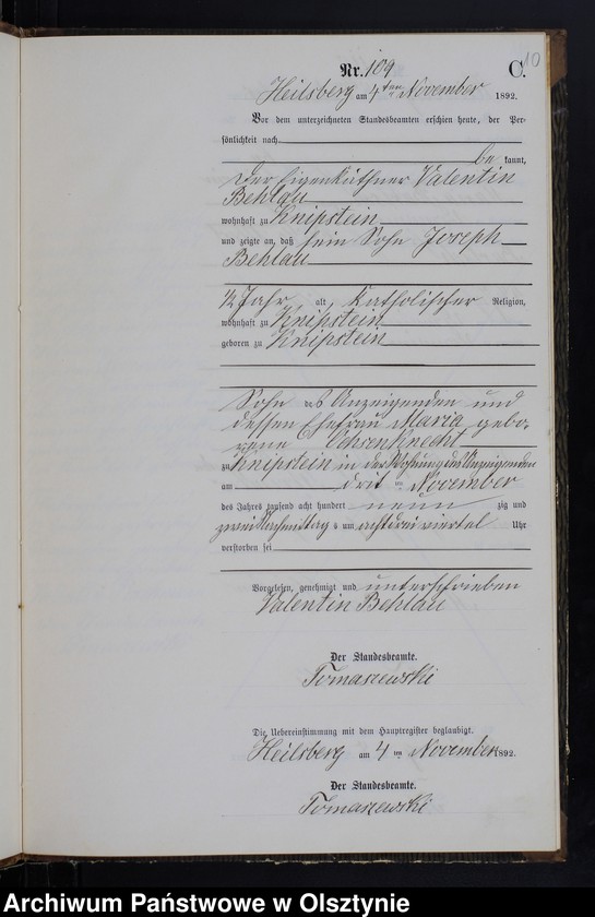 image.from.unit.number "Sterbe-Neben-Register Tom II,Nr 101 - 126"