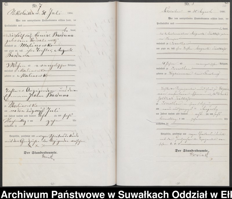 image.from.unit.number "Sterbe-Haupt-Register des Königlich Preussischen Standes-Amtes Forstrevier Nicolaiken Kreis Sensburg für das Jahr 1885[do 1887]"