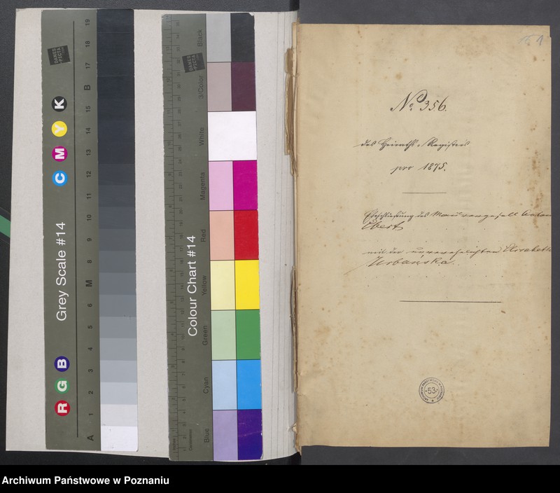 Obraz 3 z jednostki "Die von den Verlobten beigebrachten Urkunden zur Eheschliessung pro 1875"