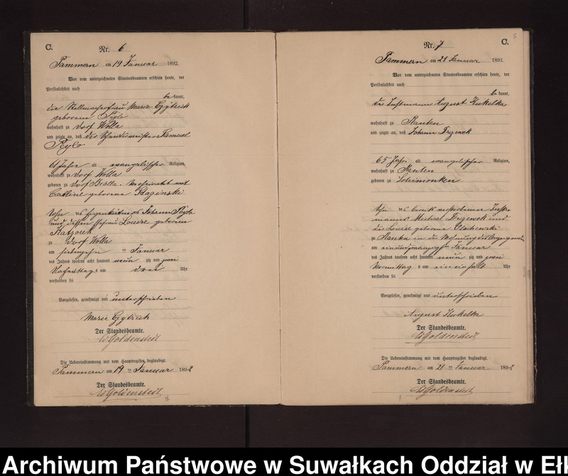 image.from.unit.number "Sterbe-Neben-Register des Preussischen Standes-Amtes Neuhoff Kreis Loetzen"