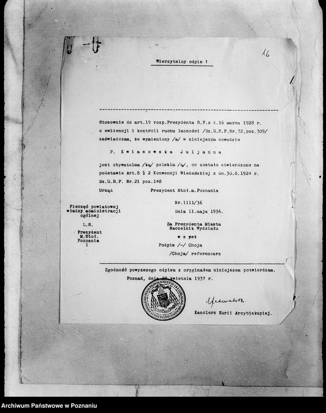 Obraz 20 z jednostki "/Podanie o dopuszczenie do egzaminu pielęgniarskiego/"