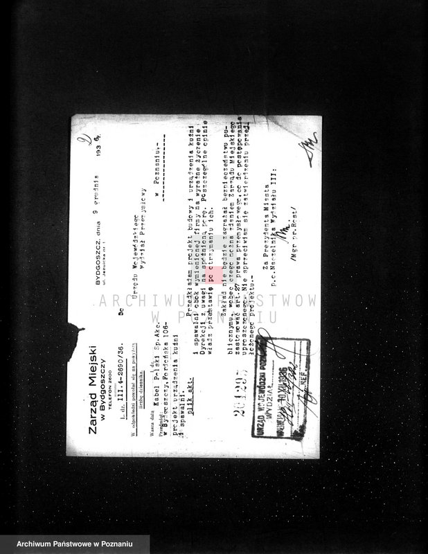 Obraz 6 z jednostki "/Projekt urządzenia zakładów mechanicznych Kabel Polski Spółka Akcyjna w Bydgoszczy/"