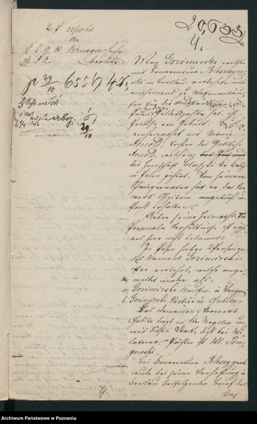 Obraz 7 z jednostki "A. betr. Max Gozimierski /auch über Erasmus von Blewczyński/"