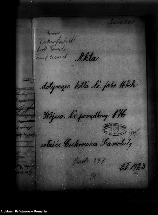 Obraz 4 z jednostki "Cukrownia w Szamotułach nr woj. kotła 176"