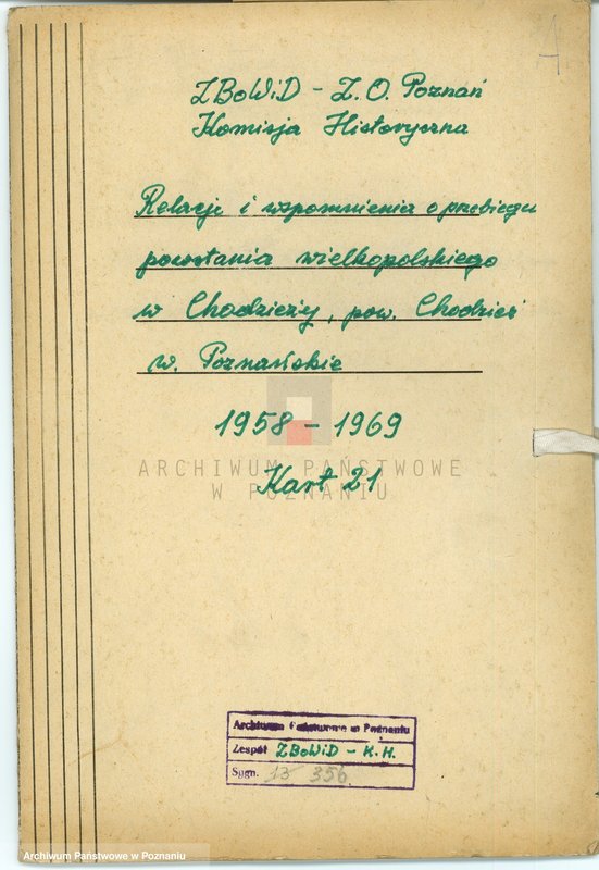 Obraz 4 z jednostki "Relacje i wspomnienia dotyczące powstania wielkopolskiego: 1. Chodzież, powiat Chodzież, województwo poznańskie."