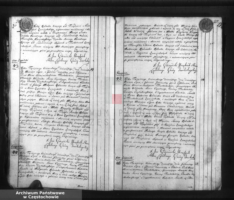 Obraz 15 z jednostki "Akta cywilne urodzeń gminy Truskolasy od dnia 1 miesiąca maja 1809 roku do dnia 30 miesiąca kwietnia 1810 roku wpisane"