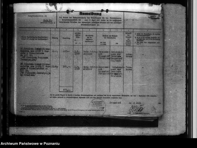 Obraz 19 z jednostki "Schuldenverzeichnis der Gemeingen und Gemeindeverbände des Regierungsbezirks Hohensalza (Inowrocław)"
