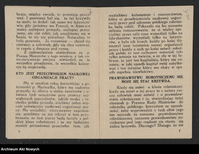 image.from.unit.number "Pozner Stanisław (Senator); Załączniki: S. Pozner - "W obronie demokracji". Przemówienie w Senacie w dn. 31 VII 1926 r.; L.1"