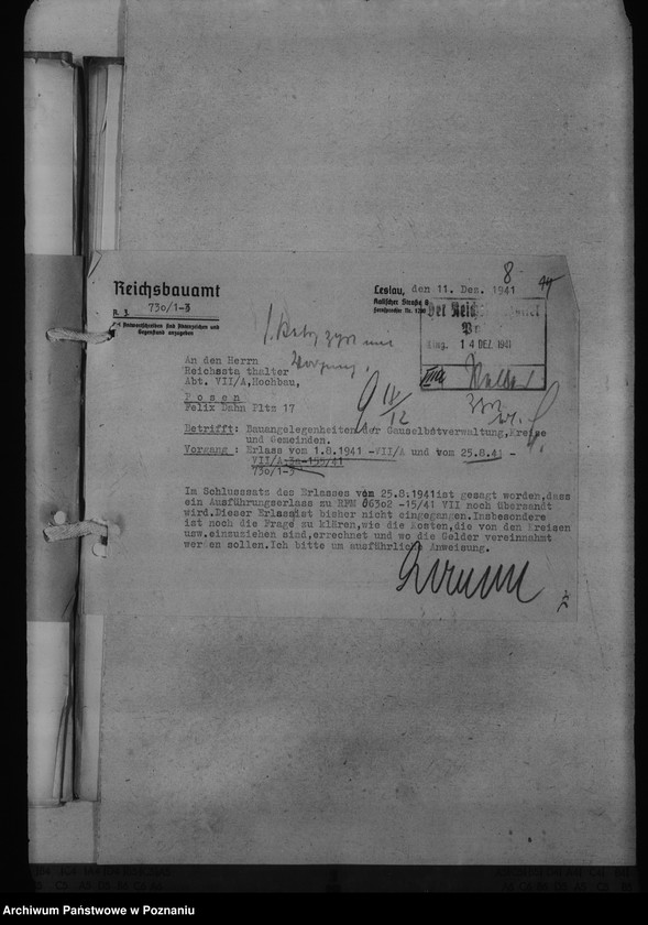 Obraz 13 z jednostki "Bauangelegenheiten der Gauselbstverwaltung, Kreise und Gemeinden"