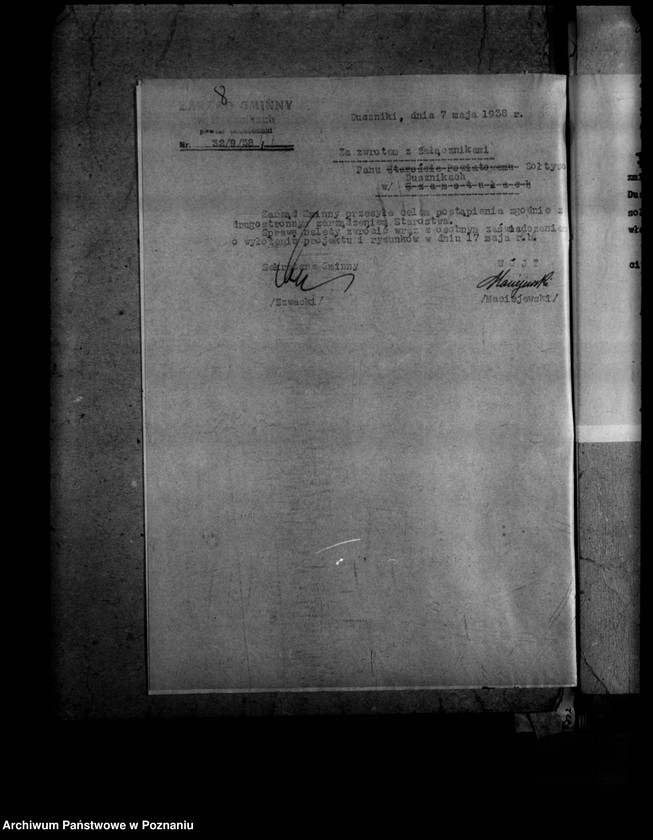 Obraz 12 z jednostki "Zatwierdzenie projektu zmiany zakładu przemysłowego /młyna motorowego/ w Dusznikach powiat szamotulski"