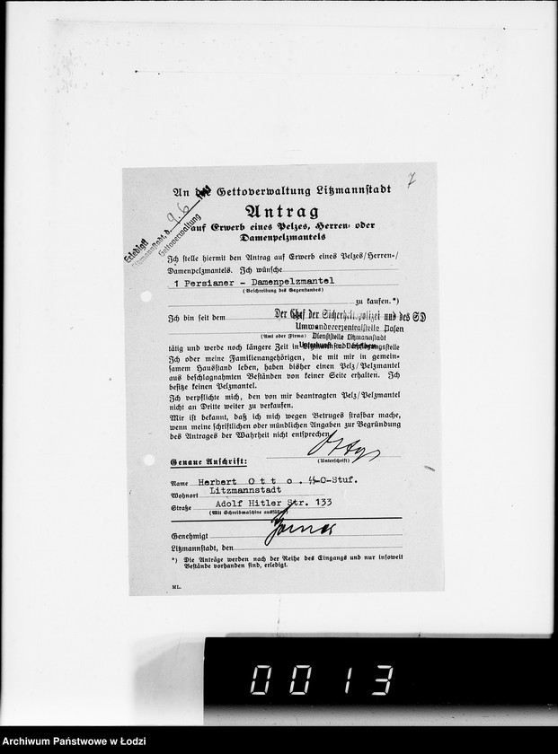 Obraz 11 z jednostki "Erledigte Rechnungen u.Pelzanträge Div.Sachen"