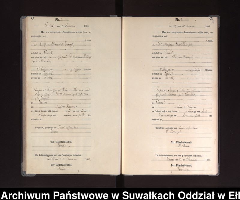image.from.unit.number "Sterbe-Neben-Register des Königlichen Preussischen Standes-Amtes Gneist Kreis Loetzen"