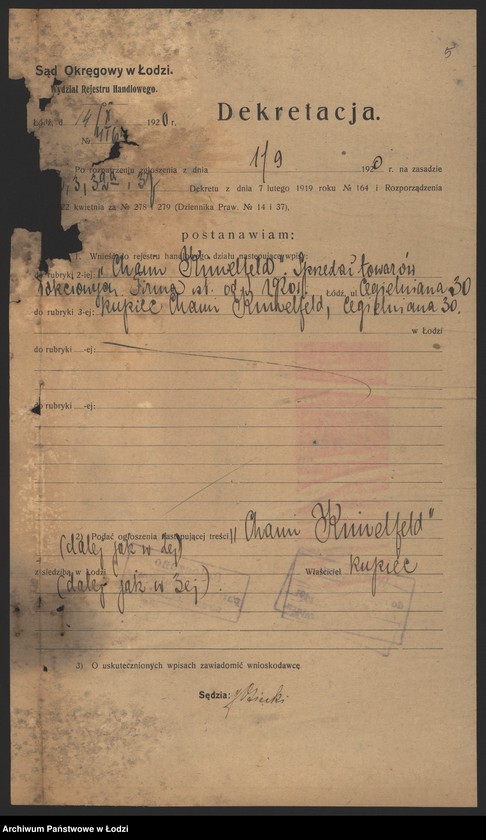 Obraz 7 z jednostki "„Cham Kimelfeld” – sprzedaż towarów łokciowych"