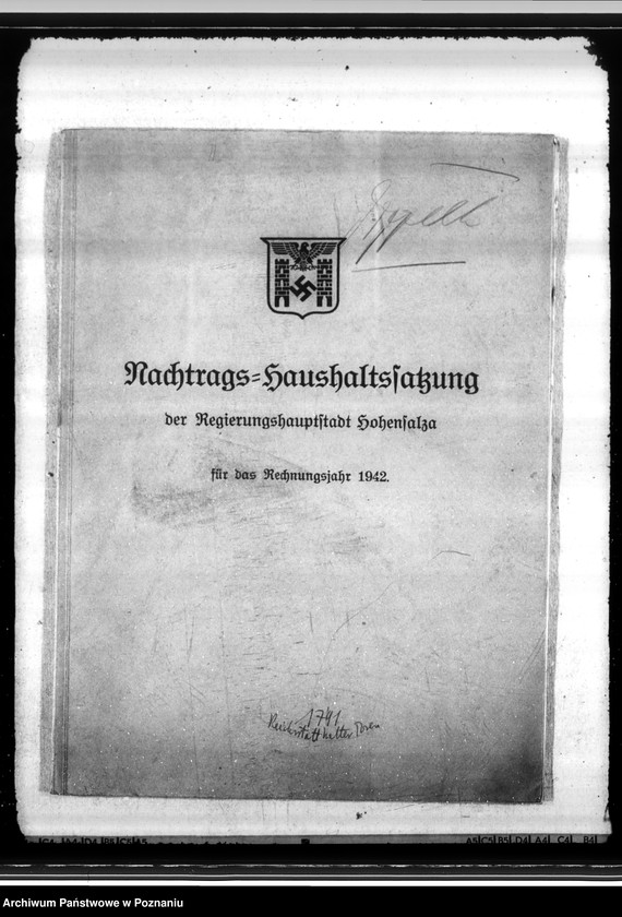 Obraz 4 z jednostki "Nachtragshaushaltssatzung der Regierungshauptstadt Hohensalza (Inowrocław)"