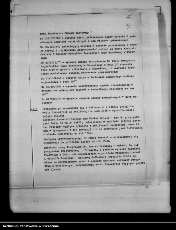 Obraz 7 z jednostki "Protokół posiedzenia Prezydium Wojewódzkiej Rady Narodowej nr 82, miesiąc październik"