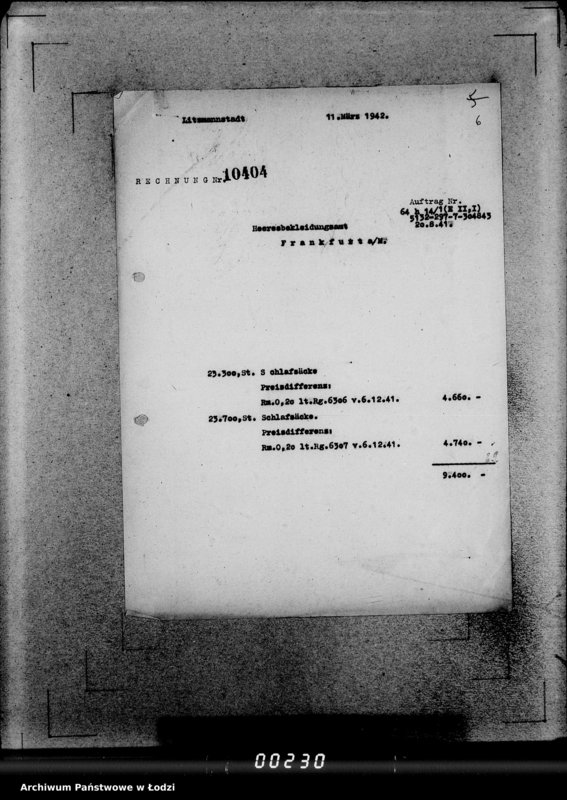 Obraz 10 z jednostki "297 Schlafsäcke. Auslieferungen"