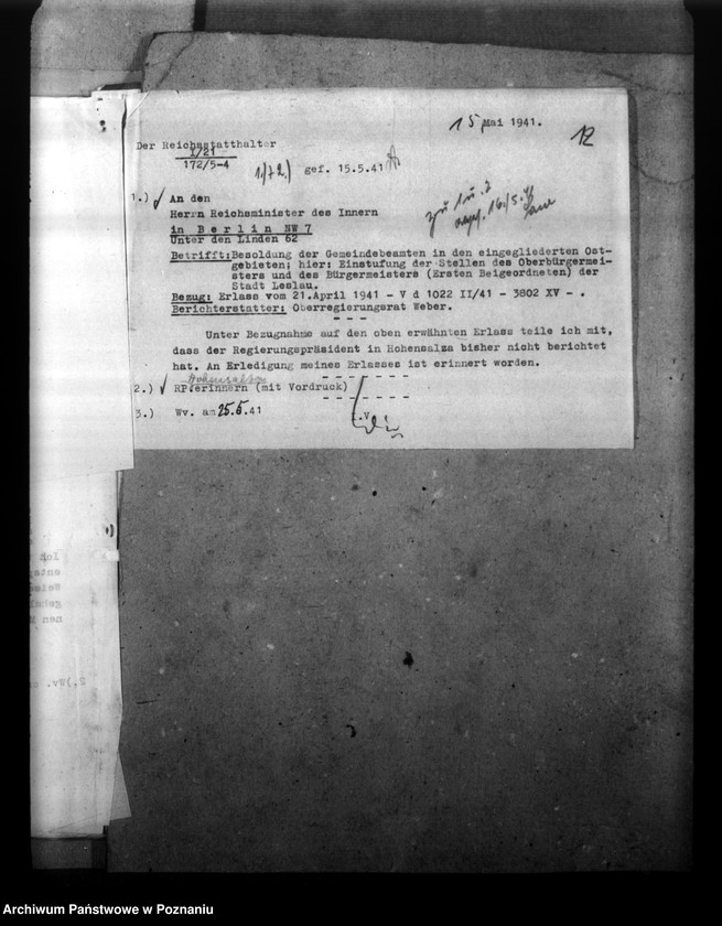 Obraz 16 z jednostki "Besoldung der Gemeindebeamten in den eingegliederten Ostgebieten"