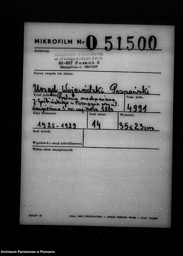 Obraz 2 z jednostki "Pralnia mechaniczna J. Goślińskiego w Poznaniu przy ul. Langiewicza 3 nr woj. 5803"