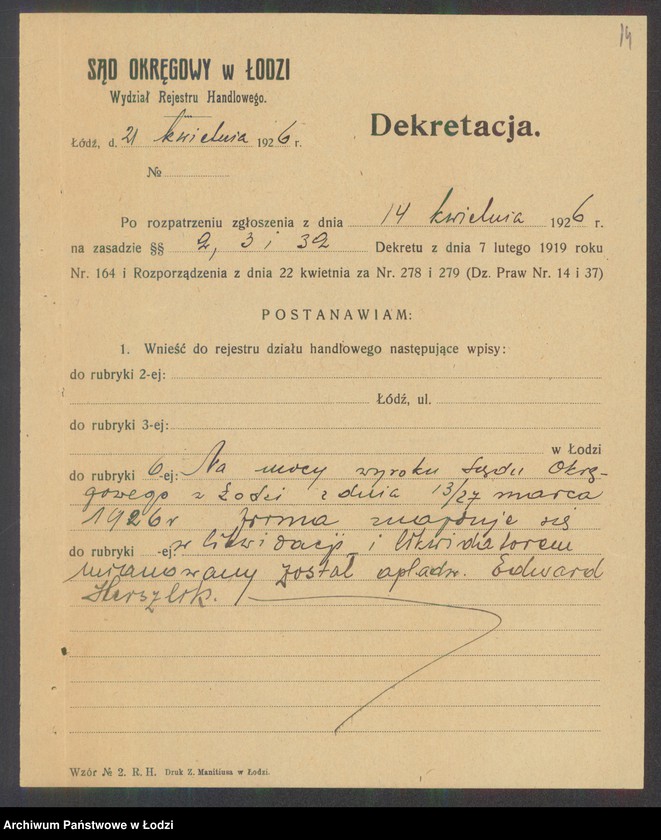 Obraz 16 z jednostki "Zelcer i Glater- handel futrami"