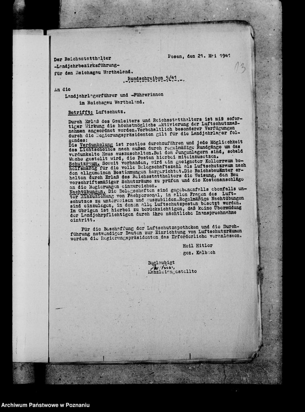 Obraz 17 z jednostki "Rundschreiben der Landjahrbezirksführung"