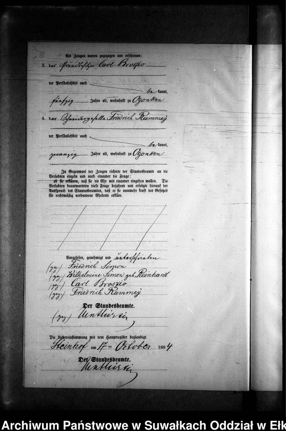 image.from.unit.number "Heiraths-Neben-Register des Preussischen Standes-Amtes Gr. Strengeln Kreis Angerburg"