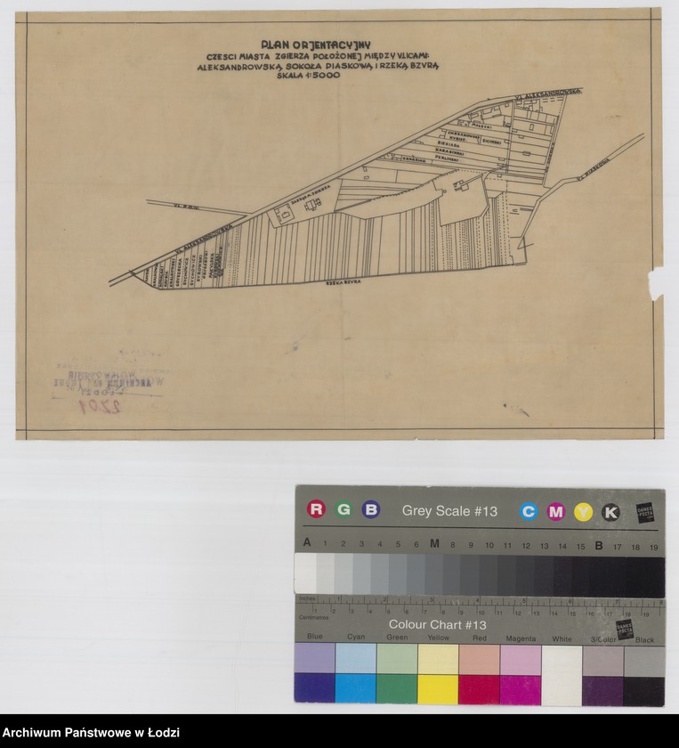 Obraz 1 z jednostki "Plan orientacyjny części miasta Zgierza położonej między ulicami: Aleksandrowską, Sokoła, Piaskową i rzeką Bzurą"