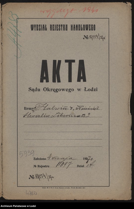 Obraz 2 z jednostki "Halwin – Herszlik Liberman-handel win i wódek"