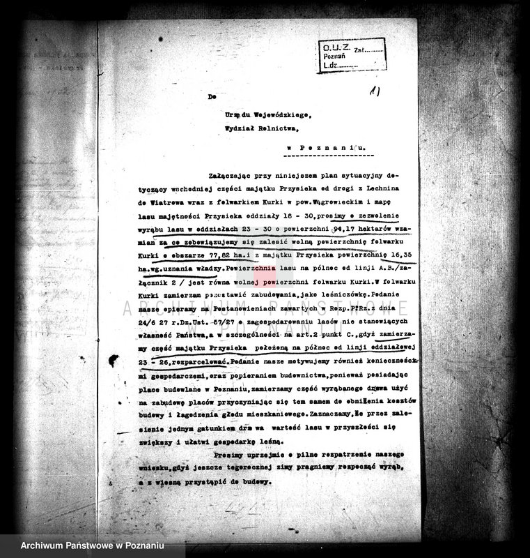 Obraz 20 z jednostki "Majątek Przysieka powiatu wągrowieckiego wyłączenie z art. 4 i 5 ustawy o wykonaniu reformy rolnej Fundacja rodowa Moszczeńskich"